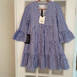 Pomander Place Striped Blue and White Dress